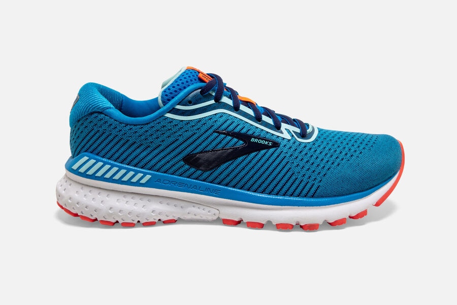 Womens Brooks Adrenaline GTS 20 Road Shoes Blue/Navy/Coral | 248160-IPZ